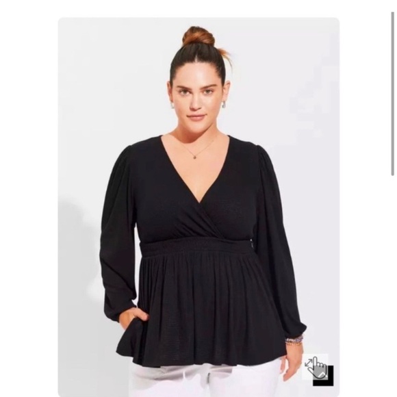 TORRID Black Babydoll Top - Picture 2 of 8